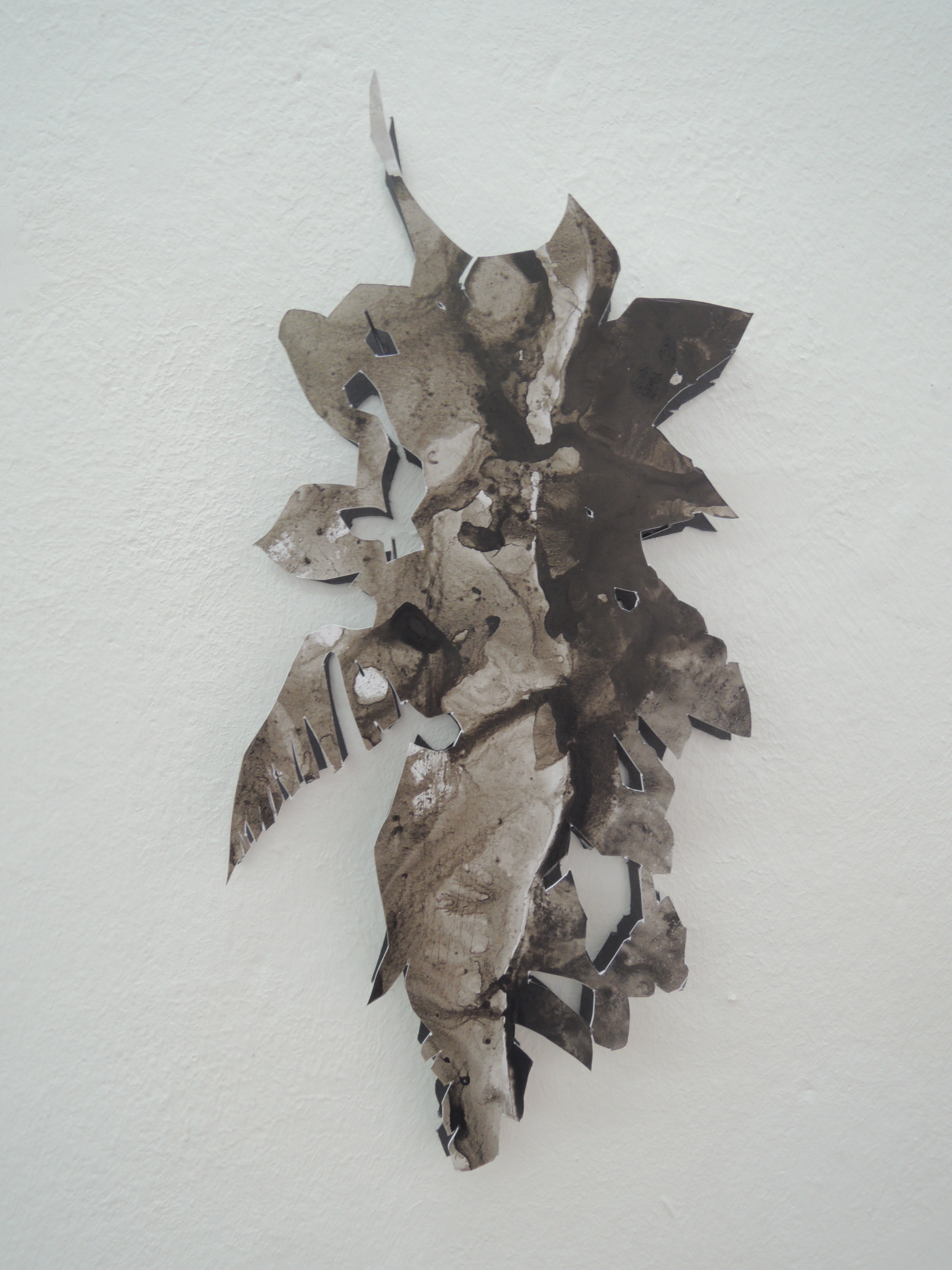 Corsage, black paper, ink on photopaper (cut out), 25 x 15 cm, 2015